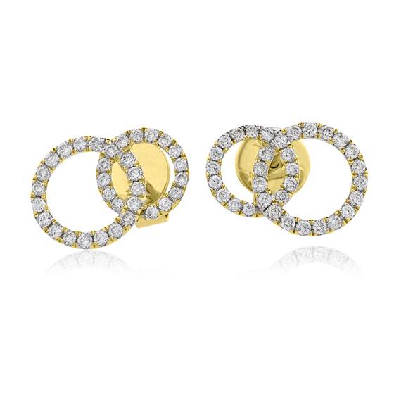 Unique Round Diamond Knot Earrings