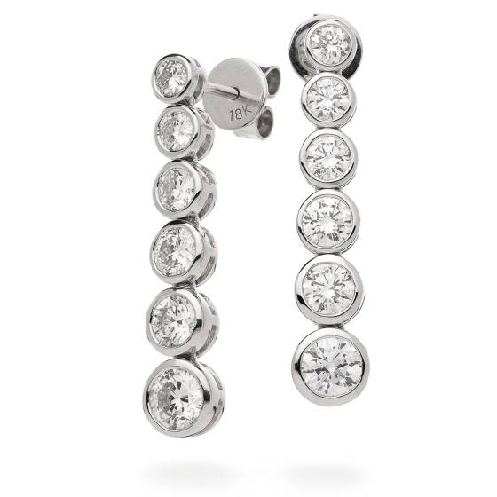 HER211 Brilliant cut Diamond Journey Earrings