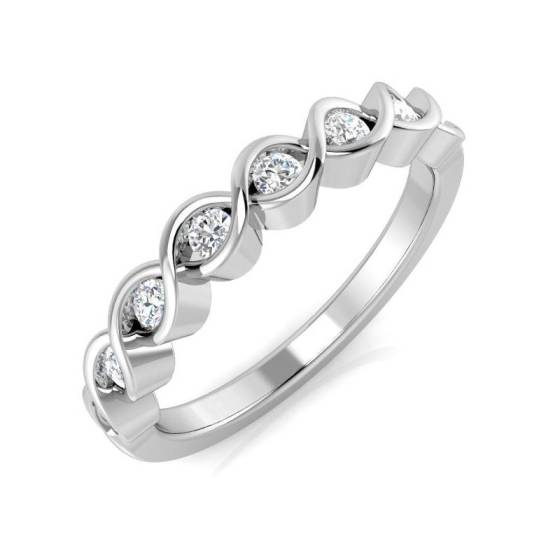 50% Diamond Set Rubover Eternity Ring