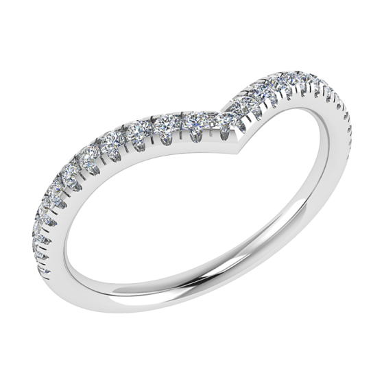 50% Diamond Set Wishbone Ring