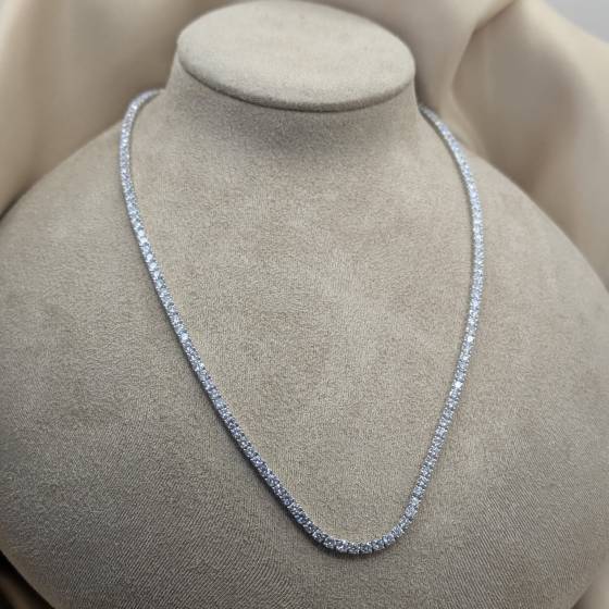 13.00ct VVS1/D-E Round Cut Lab Grown Diamond 18 Inches Tennis Necklace