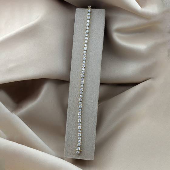 5.11ct SI/F Round Cut Natural Diamond 7 Inches Tennis Bracelet