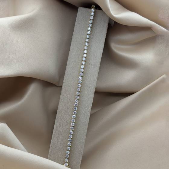 7.09ct VS/E-F Round Cut Natural Diamond Tennis Bracelet