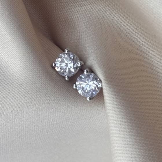 1.43ct SI/F Round Cut Natural Diamond Stud Earrings