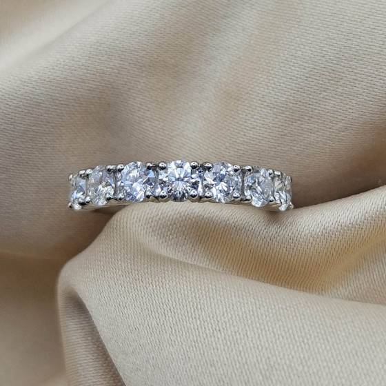 1.40ct SI/F-G Round Cut Natural Diamond 7 Stone Eternity Ring