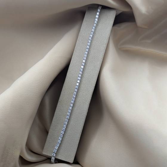 5.00ct VVS1/D-E Round Cut Lab Grown Diamond 7 Inches Tennis Bracelet