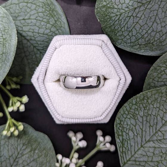 6mm Court Shaped Plain Wedding Ring