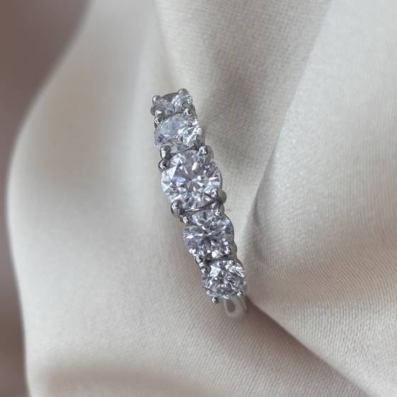 1.81ct SI/E Round Cut Natural Diamond Five Stone Ring