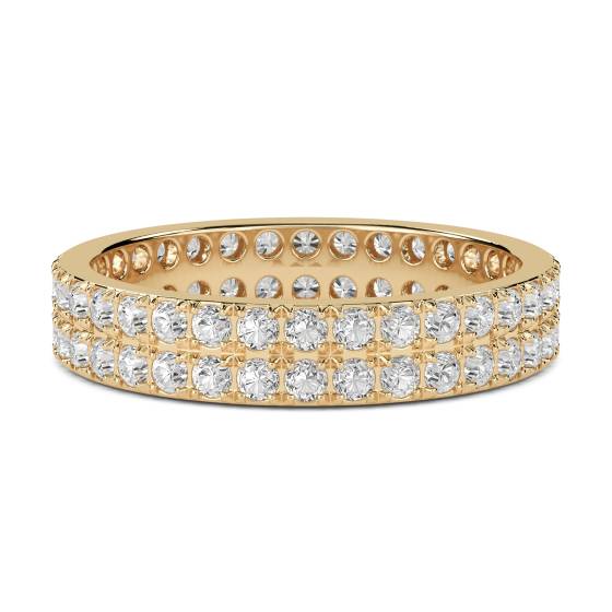 1.00ct VVS2/E Round Cut Lab Grown Diamond Double Row Full Eternity Ring