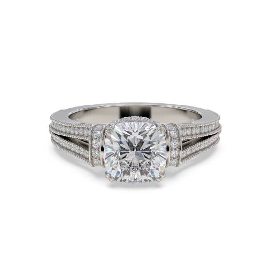 Ribbon Cushion Diamond Vintage Ring