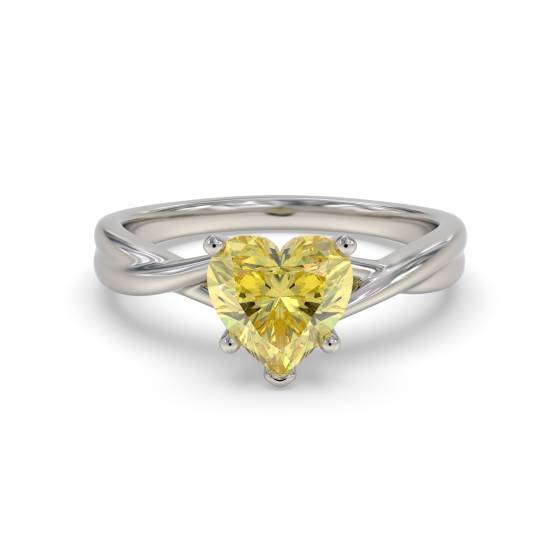 Elegant Fancy Yellow Heart Diamond Engagement Ring