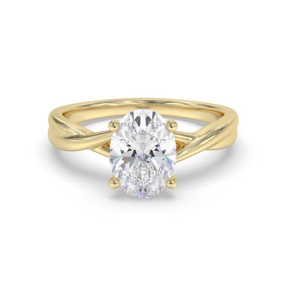 0.70ct VS2/D Oval Cut Natural Diamond Infinity Twist Solitaire Ring