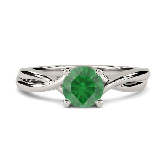 Classic Round Emerald Solitaire Ring