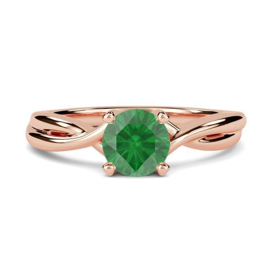 Classic Round Emerald Solitaire Ring