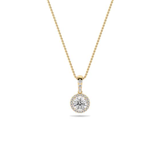 0.50ct SI2/F-G Round Cut Natural Diamond Halo Pendant
