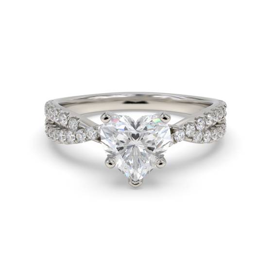 Unique Heart and Round Diamond Ring