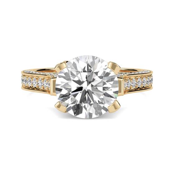 1.00ct VS2/F Round Cut Lab Grown Diamond Shoulder Set Ring