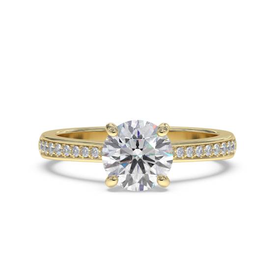 Round Diamond Shoulder Set Diamond Engagement Ring