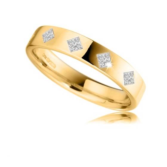 4mm Princess Diamond Wedding Ring