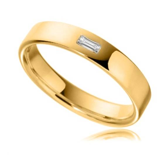 4mm Baguette Diamond Wedding Ring