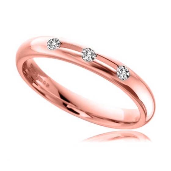 3mm Round Diamond Wedding Ring