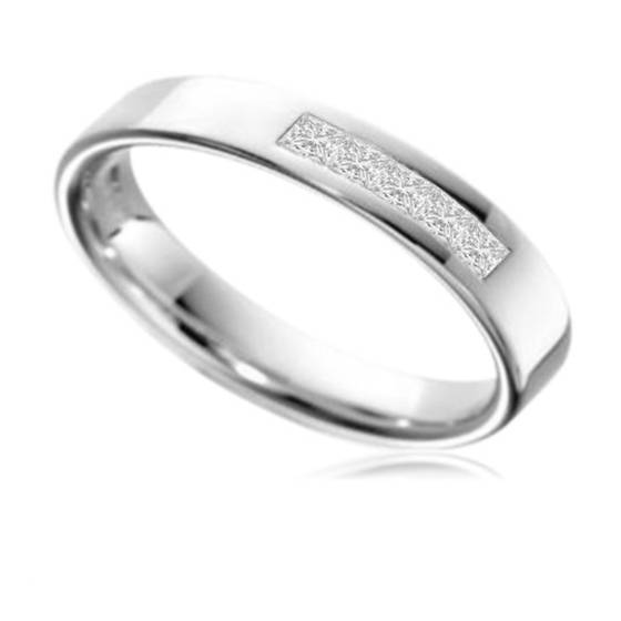 4mm Princess Diamond Wedding Ring