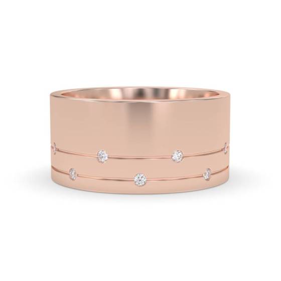 10mm Round Diamond Wedding Ring