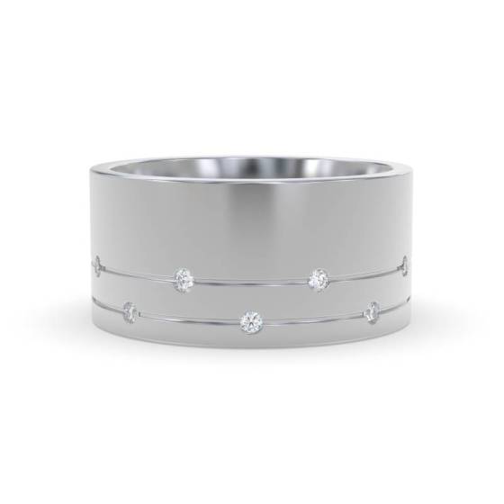 10mm Round Diamond Wedding Ring