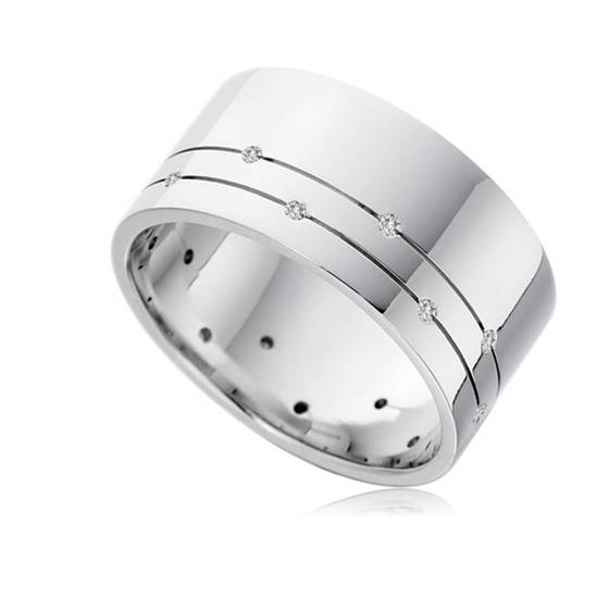 10mm Round Diamond Wedding Ring