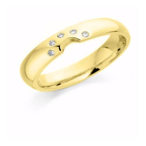 4mm Shaped Diamond Wedding Ring