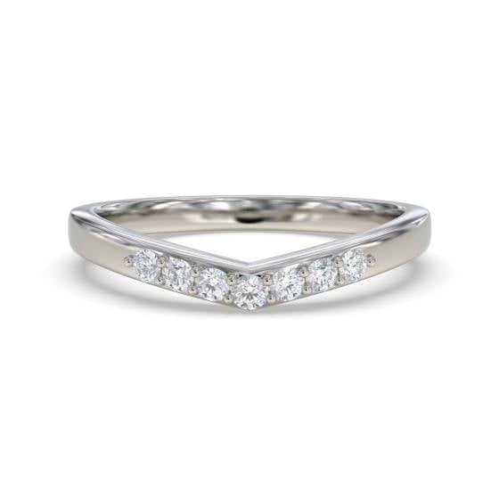 2.5mm Wishbone Shaped Diamond Wedding Ring