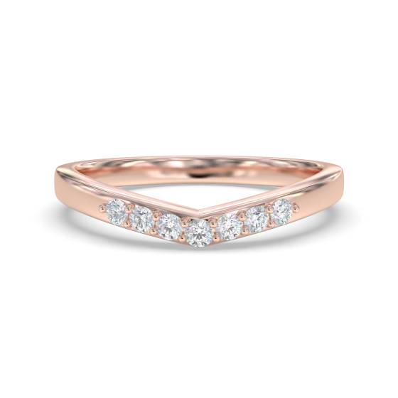 2.5mm Wishbone Shaped Diamond Wedding Ring