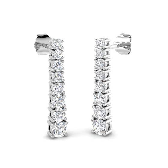 1.09ct VS/E-F Round Cut Lab Grown Diamond Drop Earring
