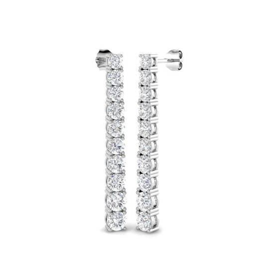 5.31ct VVS/D-E Round Cut Labgrown Diamond Graduating Drop Earrings
