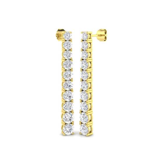 5.31ct VVS/D-E Round Cut Labgrown Diamond Graduating Drop Earrings