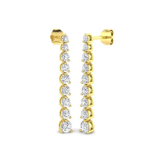 1.46ct VVS/D-E Round Cut Labgrown Diamond Graduating Drop Earrings