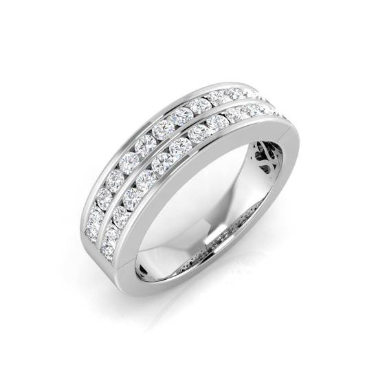 0.85ct VS/F-G Round Cut Natural Diamond Eternity Ring