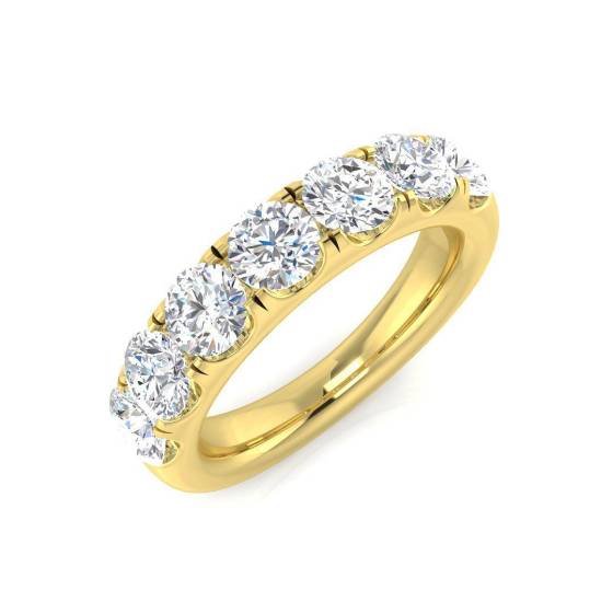 2.18ct VVS/E-F Round Cut Labgrown Diamond Trilogy Ring