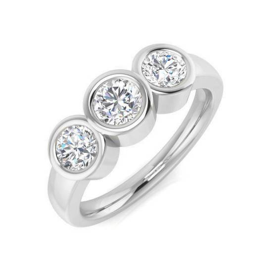 2.20ct VVS/D-E Round Cut Labgrown Diamond Seven Stone Ring