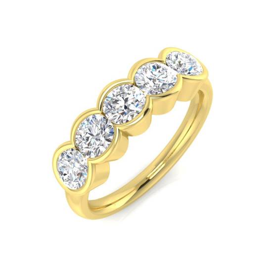 1.26ct VVS/D-E Round Cut Lab Grown Diamond 5 Stone Ring