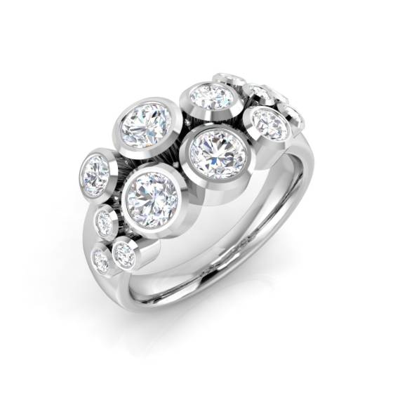 1.64ct VVS/D-E Round Cut Lab Grown Diamond Bubble Ring