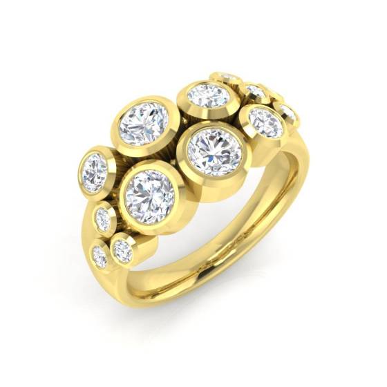 1.60ct VVS/D-E Round Cut Labgrown Diamond Bubble Ring