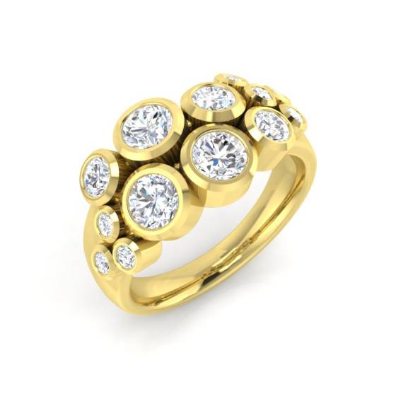 1.60ct VVS/D-E Round Cut Labgrown Diamond Buble Ring