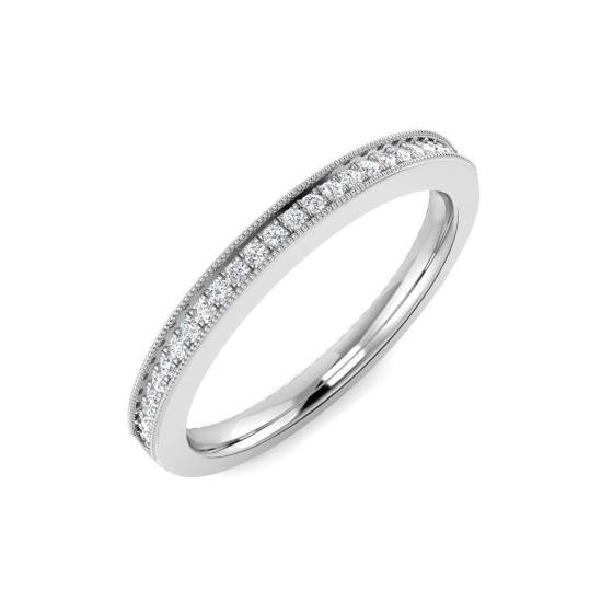 0.15ct VS/E-F Round Cut Natural Diamond Channel Set Half Eternity Ring