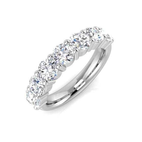 2.20ct VVS/D-E Round Cut Labgrown Diamond Seven Stone Ring