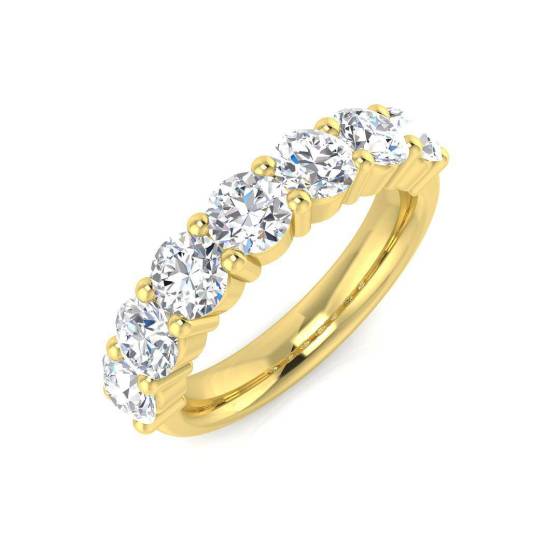 2.20ct VVS/D-E Round Cut Labgrown Diamond Seven Stone Ring