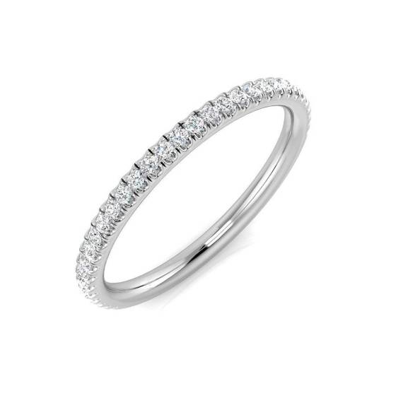 0.15ct SI1/G Round Cut Natural Diamond Claw Set Half Eternity Ring