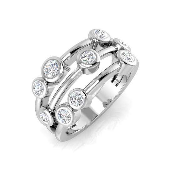 0.69ct VVS/D-E Round Cut Lab Grown Diamond Bubble Ring