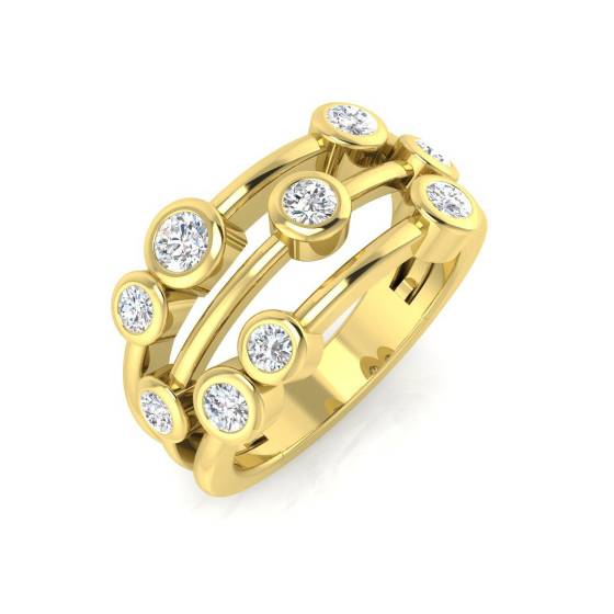0.69ct VVS/D-E Round Cut Lab Grown Diamond Bubble Ring