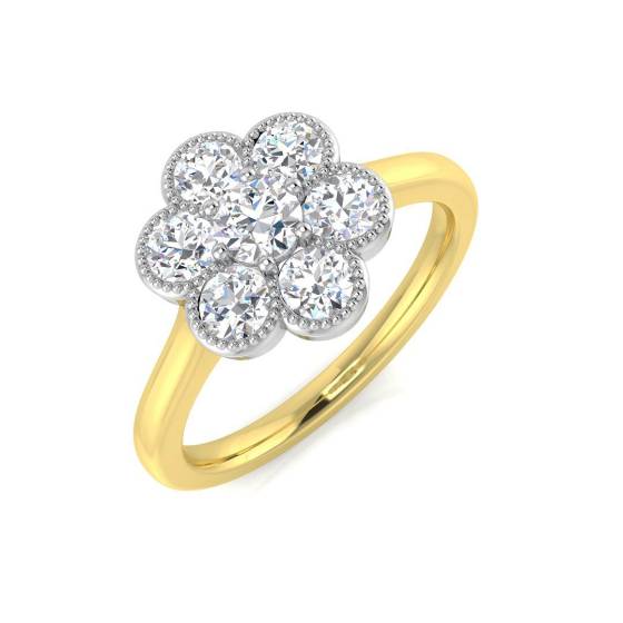 1.03ct VS/E-F Round Cut Lab Grown Diamond Cluster Ring